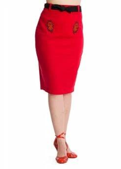Banned Apparel Blooming Rose Pencil Skirt