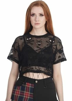 Banned Apparel Skull Queen Cropped Top