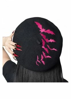 Kreepsville 666 Bat Repeat Pink Beret Hat