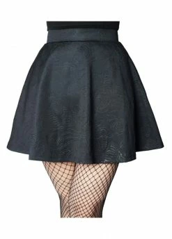 Kreepsville 666 Death Repeat Embossed Skater Skirt