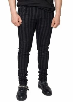 Kreepsville 666 Destroyer Skinny Grey Stripe Jeans