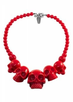 Kreepsville 666 Skull Collection Red Necklace