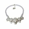 Kreepsville 666 Skull Collection White Necklace
