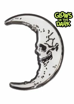 Kreepsville 666 Skull Crescent Moon Glow Enamel Pin
