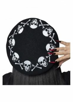 Kreepsville 666 Skulls & Bones Beret Hat