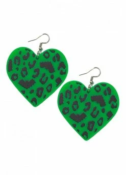 Sourpuss Clothing Batty Leopard Earrings