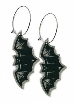 Sourpuss Clothing Nokturnal Bat Acrylic Hoop Earrings