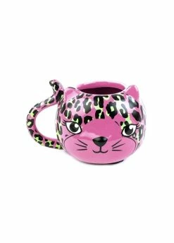 Sourpuss Clothing Pink Leopard Cat Mug